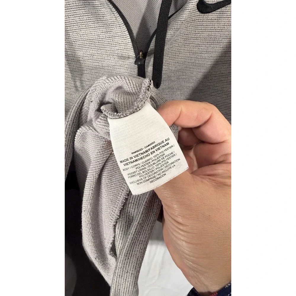 nike dri fit Full Zip Hoodie Heather Knit Training Athletic Sweater Gray Men's M